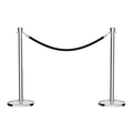 Montour Line Stanchion Polished Stainless Crown Top Set of 2 with 6 ft. Black Rope C-CN-PS-VL310BK6-KIT